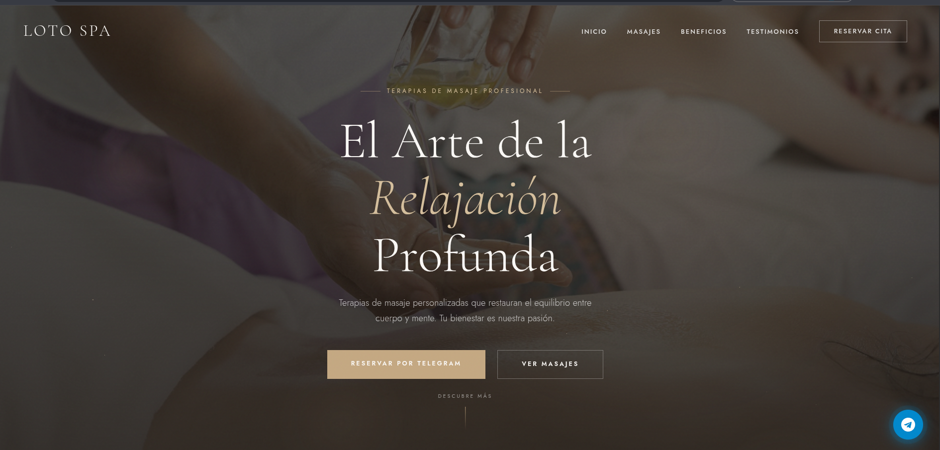 Vista previa del proyecto Loto Spa